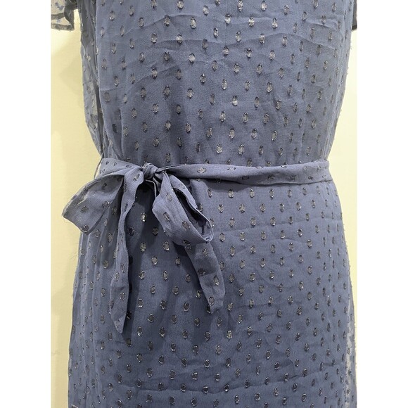 Kiabi‎ Dress Size 4 Color Navy Sparkle Flounce Knee Length Italy Tie Waist - Picture 4 of 8